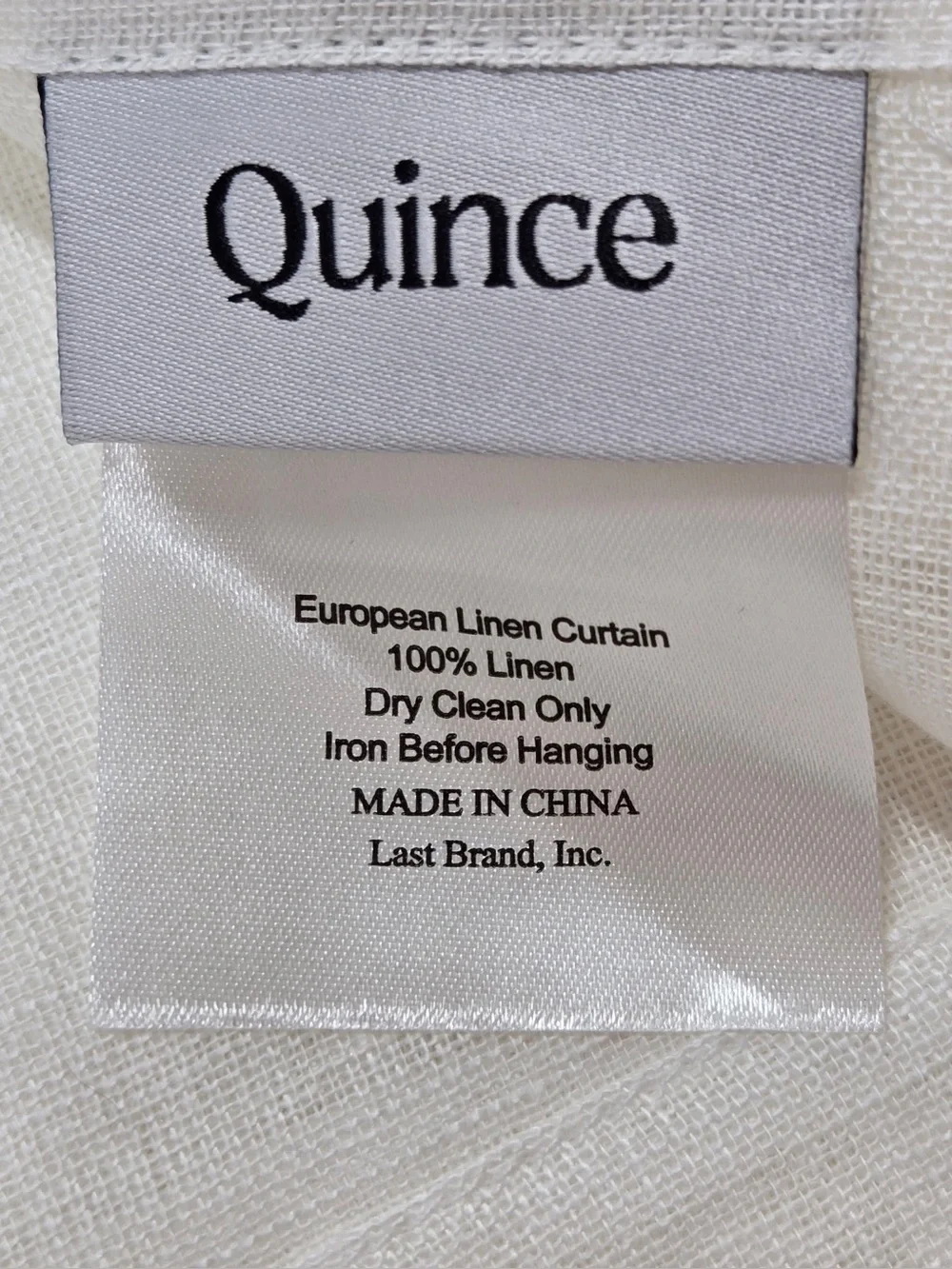NWT QUINCE Set Of 4 48x96 European Linen Sheer Curtains White 0307